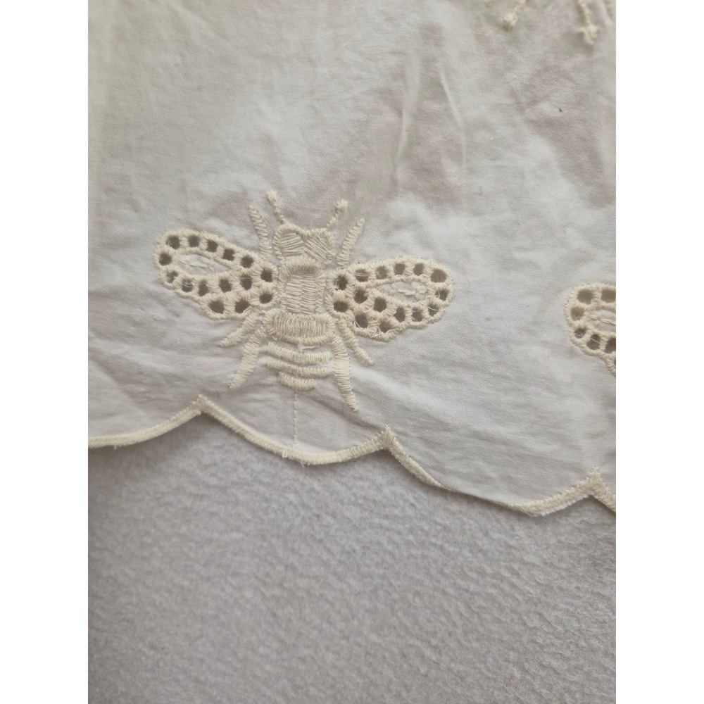 Anthropologie The Bettina Tiered Mini Shirt Dress Embroidered Bee Edition Large - Picture 3 of 16